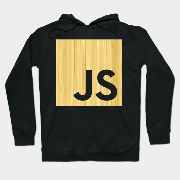 JavaScript Shirt | Wood Grain Pattern JS Logo Hoodie by TeesByJay